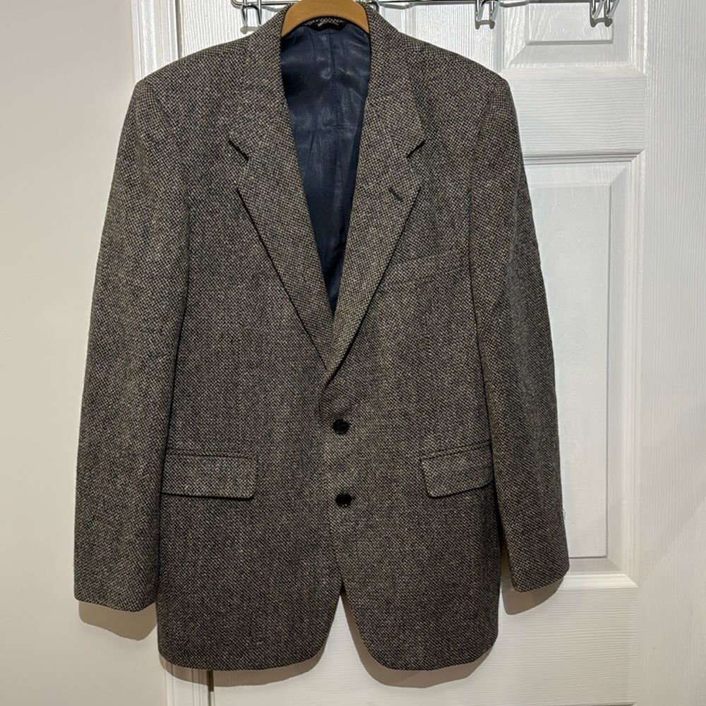 GIVENCHY‎ Vintage Gentleman Paris Men's 2 Button tweed wool Blazer Size 42 S